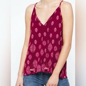 LUQ Rachel Tie Detail Halter Top Adjustable Straps Flowy Boho Festival Sz XL NWT